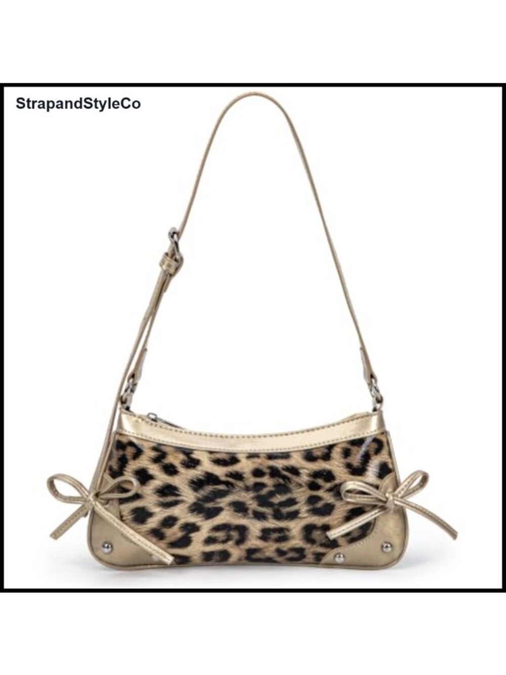 Vegan Leather Leopard Crossbody Clutch Chain Strap Formal Evening Bag